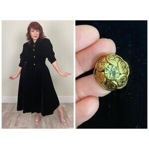 Vintage 1940s 40s 1950s 50s Black Velvet Princess Coat by The May Company Size M